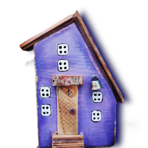 Ξύλινα σπιτάκια με υποδοχή στην οροφή για βάζο - ξύλο, σπίτι, διακοσμητικά