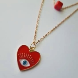Red Multilayer - καρδιά, μάτι, ατσάλι, layering, φθηνά