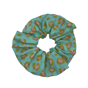 Scrunchie σε pattern Λεοπάρ βεραμάν - ύφασμα, animal print, λαστιχάκια μαλλιών