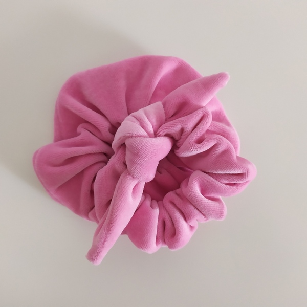 Scrunchie Pink Velour - λαστιχάκια μαλλιών
