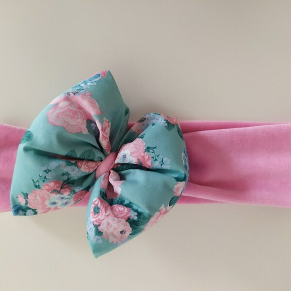 Scrunchies and ribbons set Floral Turquoise - λαστιχάκια μαλλιών - 2
