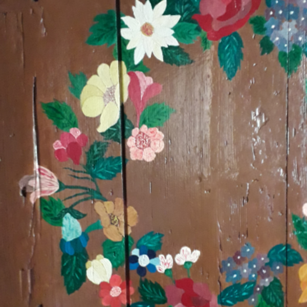 Σοφράς του 1920 ζωγραφισμένος με ακρυλικά χρώματα - διακοσμητικά, πίνακες ζωγραφικής, ξύλινα διακοσμητικά τοίχου - 2