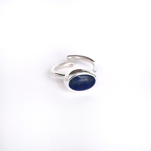 Ασημένιο δαχτυλίδι με λάπις λαζούλι - ημιπολύτιμες πέτρες, ασήμι 925, boho, μεγάλα, αυξομειούμενα - 2