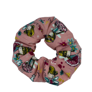 Scrunchie σε pattern Νεράιδες - ύφασμα, για τα μαλλιά, λαστιχάκια μαλλιών, νεράιδες