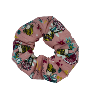 Scrunchie σε pattern Νεράιδες - ύφασμα, νεράιδα, για τα μαλλιά, λαστιχάκια μαλλιών, νεράιδες