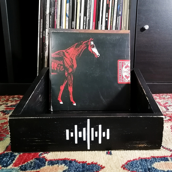 Vinyl record display box for 7" singles - distressed black - κουτί - 4