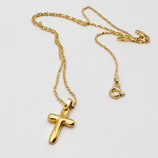 Σταυρός Ασήμι 925 Ντουμπλέ (Double d’or – Gold Filled) - ασήμι, charms, επιχρυσωμένα, σταυρός - 2