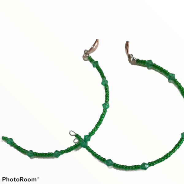Πράσινα σκουλαρίκια - πλαστικό, μακριά, boho, γάντζος, φθηνά