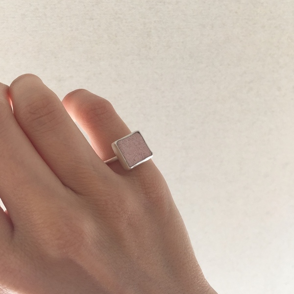 Ασημένιο δαχτυλίδι με μάρμαρο - μοναδικό, chevalier, δαχτυλίδι, χειροποίητα - 3