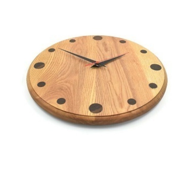 Χειροποίητο ξύλινο ρολόι τοίχου Orpheas από δεσποτάκι διαμέτρου 30 cm - ξύλο, ρολόι, δώρο, τοίχου - 2