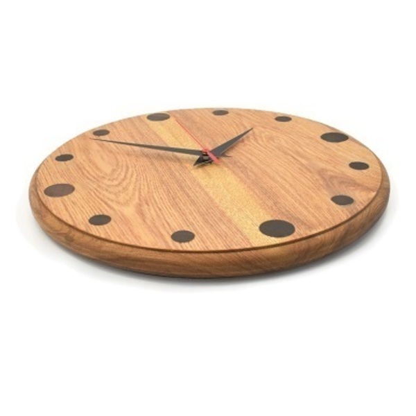 Χειροποίητο ξύλινο ρολόι τοίχου Orpheas από δεσποτάκι διαμέτρου 30 cm - ξύλο, ρολόι, δώρο, τοίχου - 3