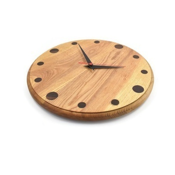 Χειροποίητο ξύλινο ρολόι τοίχου Orpheas από δεσποτάκι διαμέτρου 30 cm - ξύλο, ρολόι, δώρο, τοίχου - 5