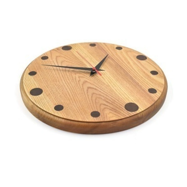 Χειροποίητο ξύλινο ρολόι τοίχου The Classic από δεσποτάκι διαμέτρου 30 cm - ξύλο, ρολόι, δώρο, τοίχου - 2