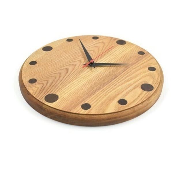 Χειροποίητο ξύλινο ρολόι τοίχου The Classic από δεσποτάκι διαμέτρου 30 cm - ξύλο, ρολόι, δώρο, τοίχου - 4