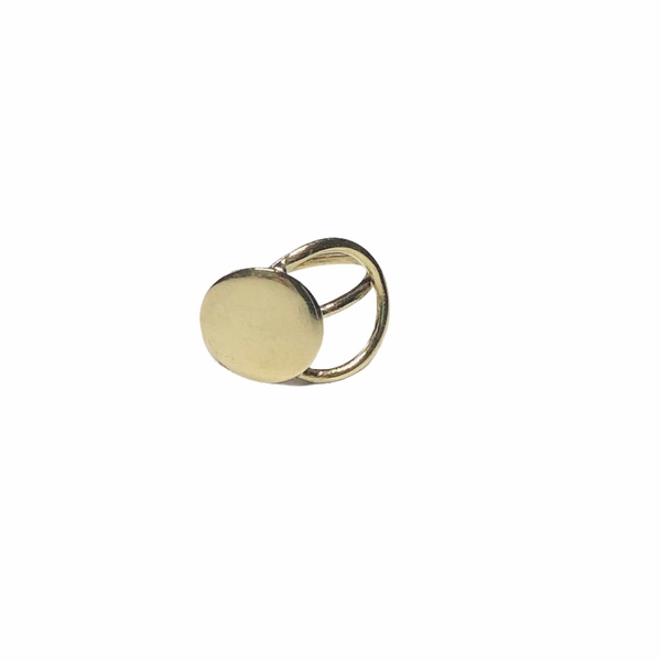 Δαχτυλίδι με δίσκο και κρίκο από ορείχαλκο - chevalier, ορείχαλκος, χειροποίητα, boho, σταθερά