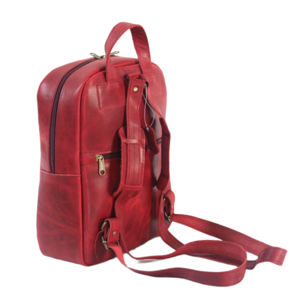 Σακίδιο Backpack κόκκινο - δέρμα, πλάτης, all day - 2