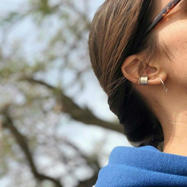 Ear cuff σκουλαρίκι boho χωρίς τρύπα - ασήμι, boho, minimal - 3
