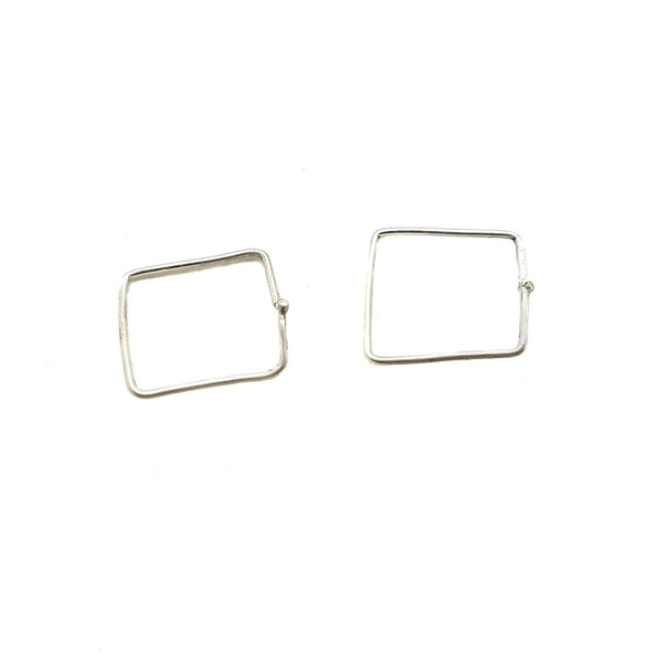 Minimal τετράγωνα σκουλαρίκια κρίκοι - ασήμι, κρίκοι, minimal, boho