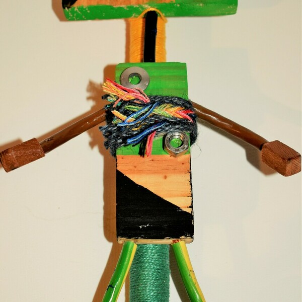 λαμπάδα με χειροποίητο ρομπότ - αγόρι, λαμπάδες, οικολογικό, ξύλινα παιχνίδια - 2