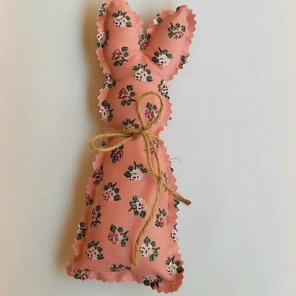 Χειροποίητο υφασμάτινο πασχαλινό λαγουδάκι (vintage pink) 19cm - διακοσμητικά, για παιδιά, για ενήλικες - 2