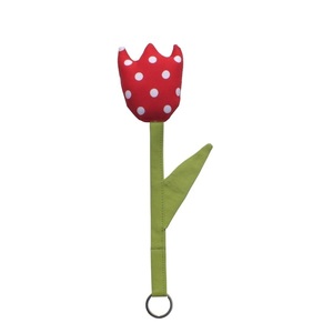 Πασχαλινό λαμπαδάκι με υφασμάτινη κόκκινη τουλίπα - μπρελόκ - κορίτσι, λουλούδια, λαμπάδες, για ενήλικες, για εφήβους - 2