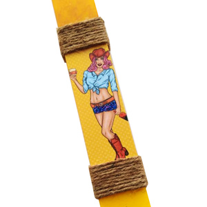 Λαμπάδα pop art καουμπόισσα 30cm - κορίτσι, λαμπάδες, για παιδιά, για ενήλικες