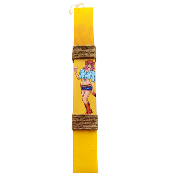 Λαμπάδα pop art καουμπόισσα 30cm - κορίτσι, λαμπάδες, για παιδιά, για ενήλικες - 2