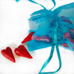 Χάντρες καρδιές κόκκινες 2,5 εκ. papier mache σετ 10 τεμ. - καρδιά, χάντρες, υλικά κοσμημάτων - 3