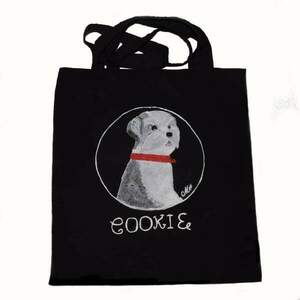 Πάνινη τσάντα ώμου ζωγραφίσμενη στο χέρι ❤️ dog - ώμου, ύφασμα, πάνινες τσάντες, all day, tote