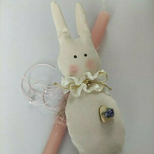 Πασχαλινή Λαμπάδα χειροποίητο Heart-felt Easter bunny - κορίτσι, λαμπάδες, για παιδιά, για ενήλικες, για εφήβους - 2