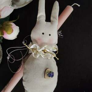Πασχαλινή Λαμπάδα χειροποίητο Heart-felt Easter bunny - κορίτσι, λαμπάδες, για παιδιά, για ενήλικες, για εφήβους - 3