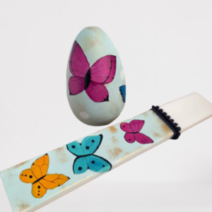 Λαμπάδα ζωγραφισμένη με Πεταλούδες , 30cm! - ζωγραφισμένα στο χέρι, κορίτσι, λαμπάδες - 3