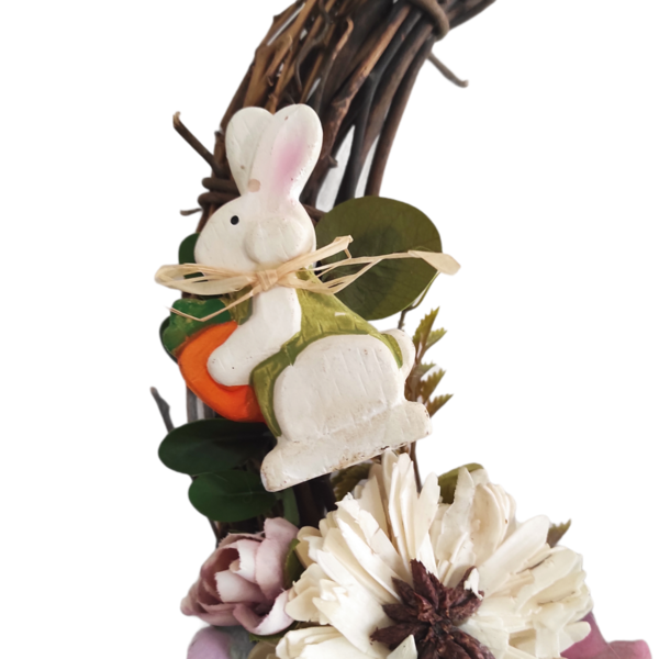 Χειροποίητο πασχαλινό στεφάνι από κλαδιά 25 χ 25 εκατοστά - λουλούδια, διακοσμητικά, για ενήλικες, πασχαλινή διακόσμηση, πασχαλινά δώρα - 3