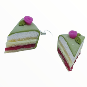 Σκουλαρίκια Swedish princess cake,χειροποίητα κοσμήματα απομίμησης φαγητού απο πολυμερικό πηλό Mimitopia - πηλός, χειροποίητα, φρούτα, παγωτό, φαγητό - 4