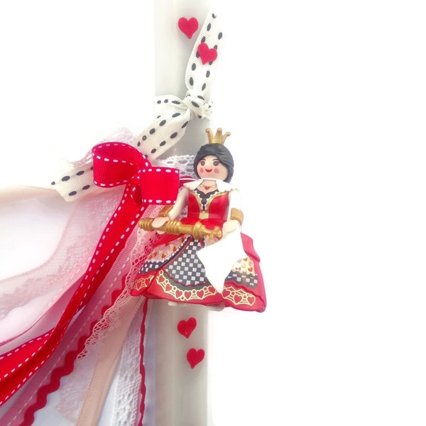 Λαμπάδα με Πριγκίπισσα Κορώνα και Καρδούλες Γκρι Αρωματική 30cm - κορίτσι, λαμπάδες, για παιδιά, πριγκίπισσες, παιχνιδολαμπάδες - 2