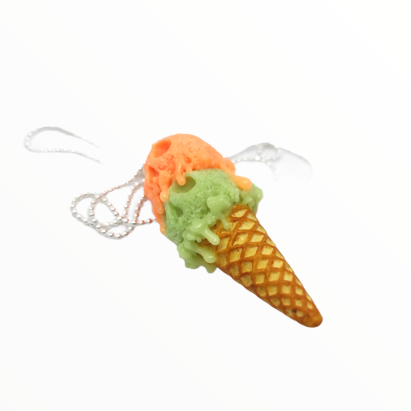 Kολιέ παγωτό Halloween με neon χρώματα,χειροποίητα κοσμήματα μινιατούρες απομίμησης φαγητού απο πολυμερικό πηλό Mimitopia - γυναικεία, πηλός, χειροποίητα, παγωτό, μινιατούρες φιγούρες - 3