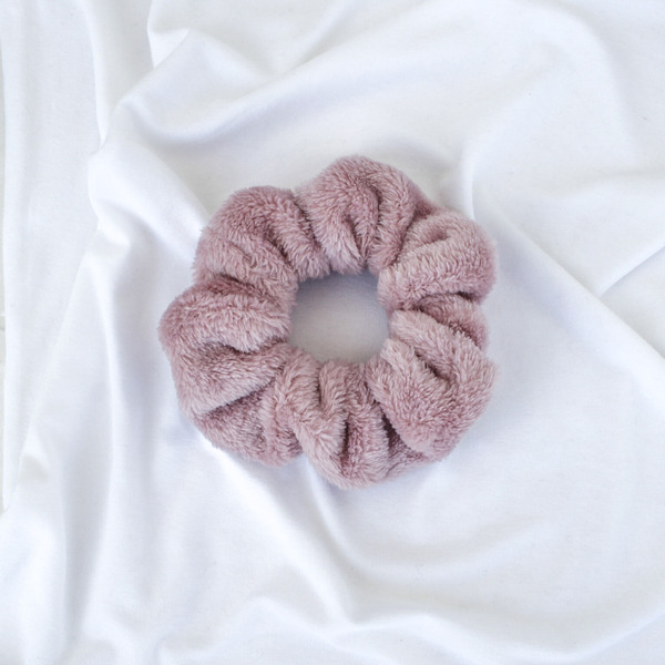 Pink large rose scrunchie - λαστιχάκια μαλλιών