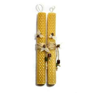 Μελισσοκέρι 21 εκ. μελί χρώμα με μέλισσες έκαστη - λαμπάδες, ζευγάρια, για εφήβους, για ενήλικες, αγόρι