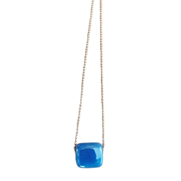Κολιε με κεραμική μπλε χαντρα - charms, ορείχαλκος, κεραμικό, κοσμήματα, μπλε χάντρα