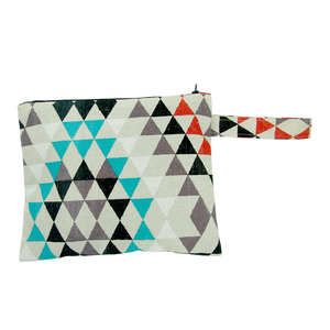 Pouch Triangles medium 27.5x22cm - ύφασμα, καλλυντικών, ταξιδίου, μικρές, φθηνές