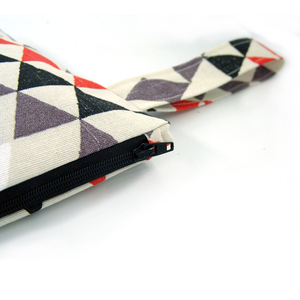 Pouch Triangles medium 27.5x22cm - ύφασμα, καλλυντικών, ταξιδίου, μικρές, φθηνές - 2