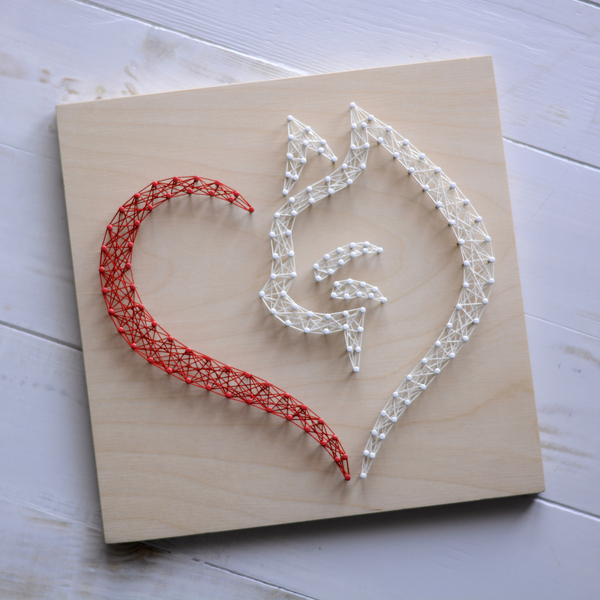 Διακοσμητικό κάδρο "Άσπρη γάτα" 20x20cm - καρδιά, δώρο, γάτα, διακοσμητικά - 2