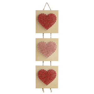 Ξύλινο διακοσμητικό τοίχου με καρδιές - δώρο αγάπης 41x12cm - ξύλο, καρδιά, αγάπη, διακοσμητικά, δώρα αγίου βαλεντίνου