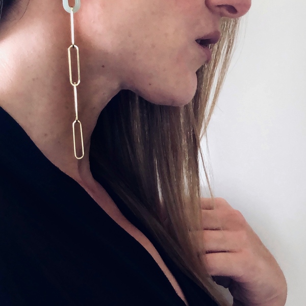 Chain earrings - μοντέρνο, μακριά, καθημερινό, must αξεσουάρ, κρεμαστά - 2