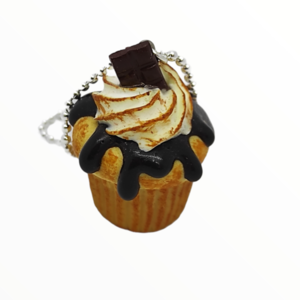 Kολιέ cupcake σοκολάτα (chocolate cupcake necklace),χειροποίητα κοσμήματα μινιατούρες μανιταριών και απομίμησης φαγητού απο πολυμερικό πηλό Mimitopia - γυναικεία, πηλός, χειροποίητα, μινιατούρες φιγούρες