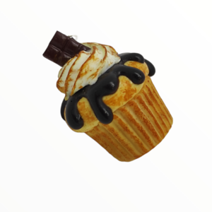 Kολιέ cupcake σοκολάτα (chocolate cupcake necklace),χειροποίητα κοσμήματα μινιατούρες μανιταριών και απομίμησης φαγητού απο πολυμερικό πηλό Mimitopia - γυναικεία, πηλός, χειροποίητα, μινιατούρες φιγούρες - 4