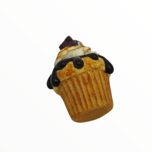 Kολιέ cupcake σοκολάτα (chocolate cupcake necklace),χειροποίητα κοσμήματα μινιατούρες μανιταριών και απομίμησης φαγητού απο πολυμερικό πηλό Mimitopia - γυναικεία, πηλός, χειροποίητα, μινιατούρες φιγούρες - 5