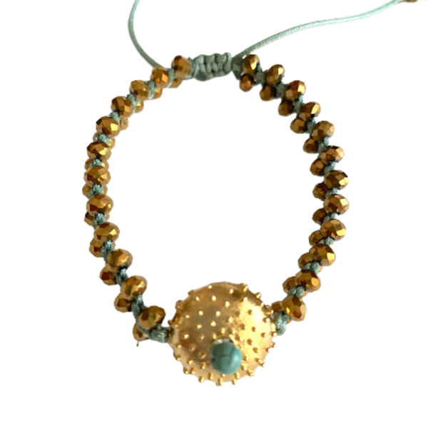 Βραχιόλι ‘αχινός’ σε χρυσό χρώμα - charms, χεριού, αυξομειούμενα