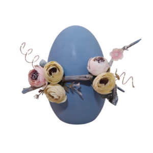 Πασχαλινό κεραμικό αυγό Large - μπλε - κεραμικό, χειροποίητα, διακοσμητικά, πασχαλινά αυγά διακοσμητικά, για ενήλικες