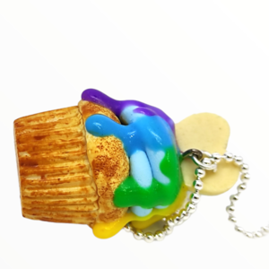 Kολιέ Rainbow cupcake ,χειροποίητα κοσμήματα Mimitopia - γυναικεία, πηλός, χειροποίητα, μινιατούρες φιγούρες - 5